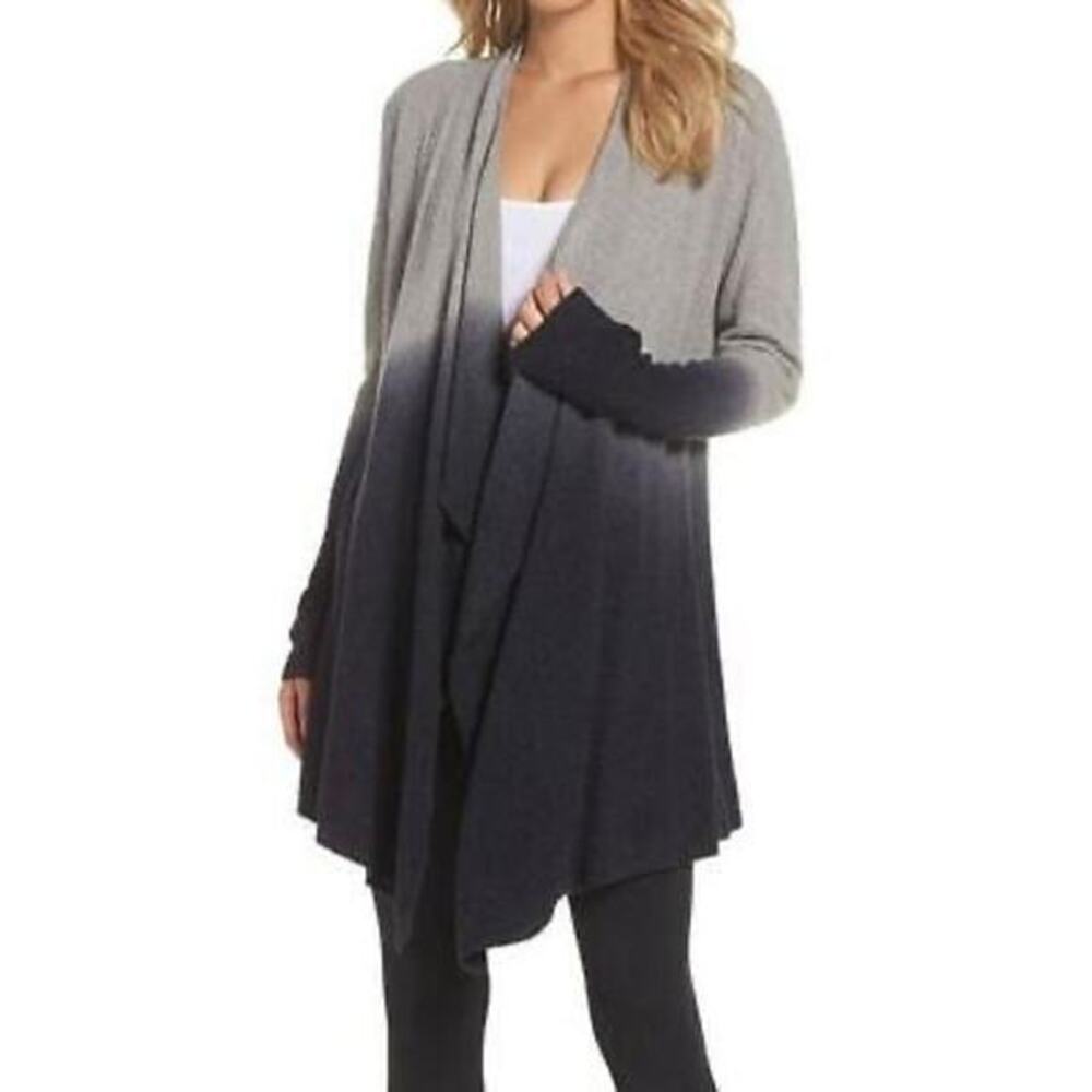 Barefoot Dreams Cardigan Sweater Dip Dye Cascade Long Sleeve Open Front Large XL